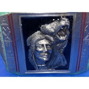 Vintage 1990 Bergamot “The Guardian “ Brass Belt Buckle Johnny Lee Gibson